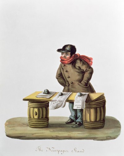 The Newspaper Stand, c.1840-44 by Nicolino Calyo